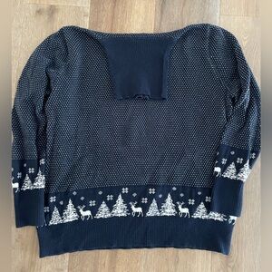 Vintage L.L. Bean Black and White Reindeer Women’s Sweater size XL